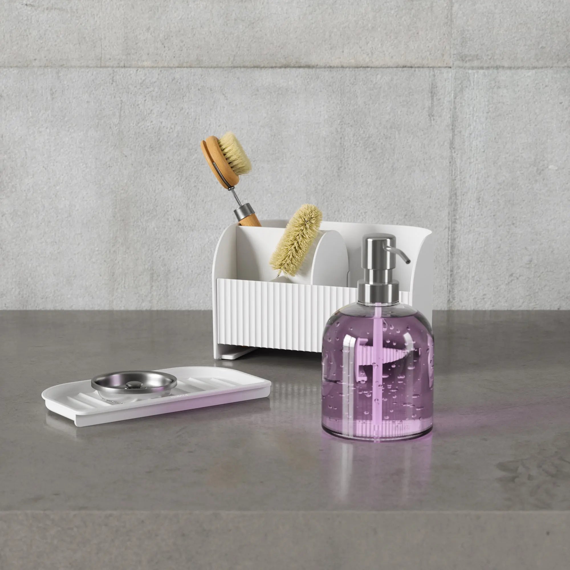 Sling Sink Caddy and Soap Pump QleoQubo